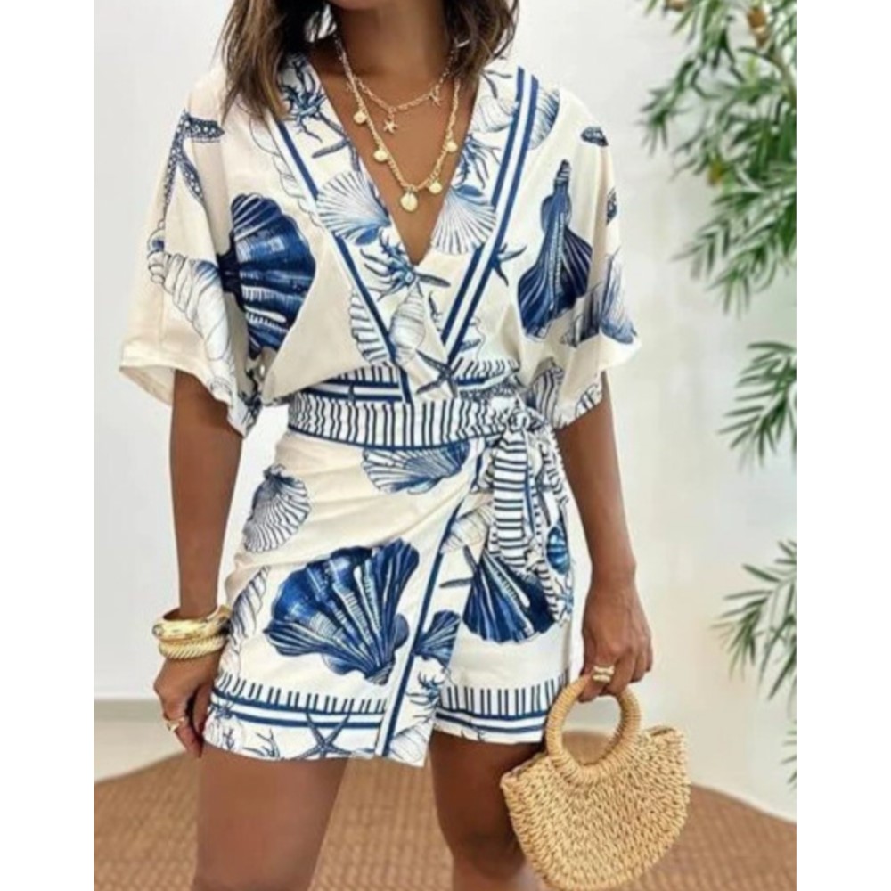 Summer Zara - Модный женский комбинезон с принтом, коротким
