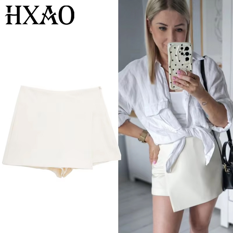 Summer Zara - HXAO Черно-белая юбка, шорты с высокой