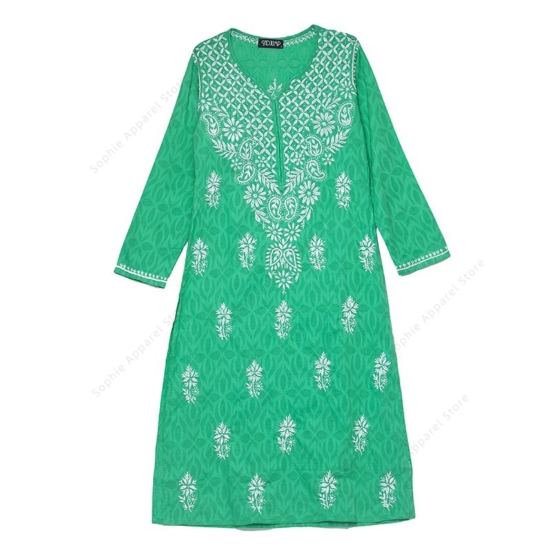 Summer Clothing Pakistan - Женская туника Kurti с вышивкой, индийский/пакистанский