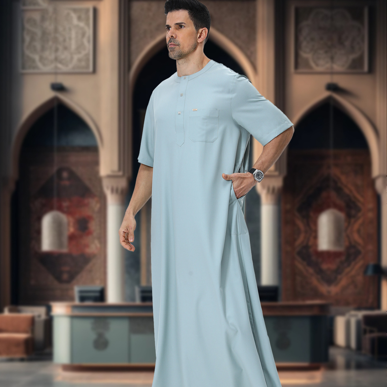 Summer Clothing Pakistan - Мужская мусульманская одежда: Абая, Кафтан, Джеллаба,