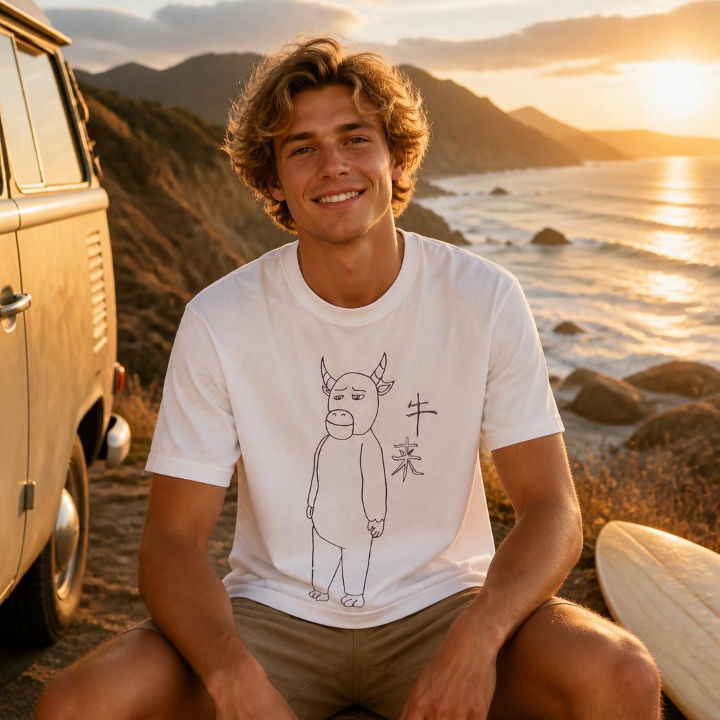 Мужская футболка Niu Lai с при – обзор и цена Summer Clothing Drawing