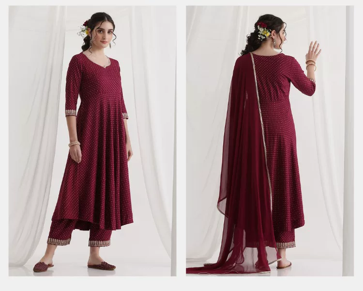 Женский бордовый этнический ко – обзор и цена Summer Clothing Pakistan