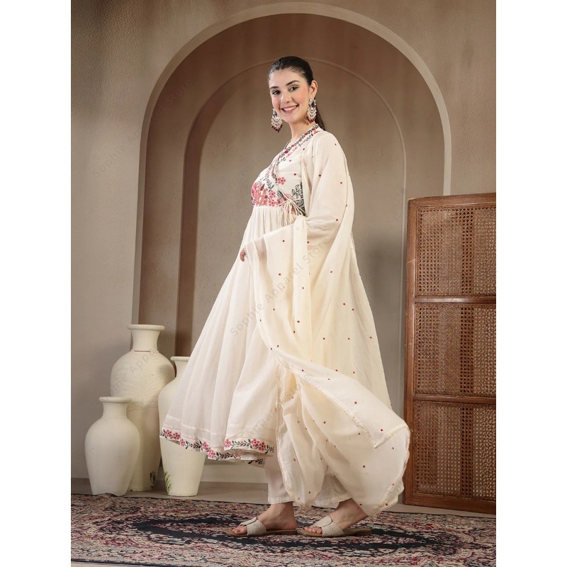 Белый хлопковый комплект Анарк – обзор и цена Summer Clothing Pakistan